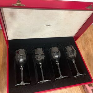 *RARE* Vintage Cartier Crystal Stemware Set of 4 in Original Box